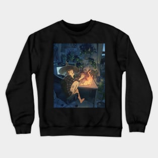 Fire Ghost Kitty Crewneck Sweatshirt